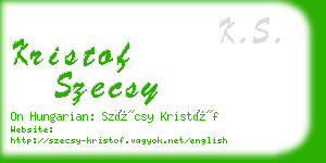 kristof szecsy business card